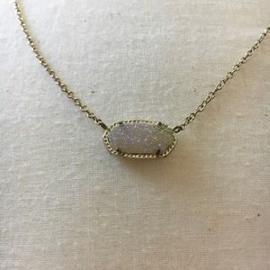 Elisa Gold Pendant Necklace in Iridescent Drusy